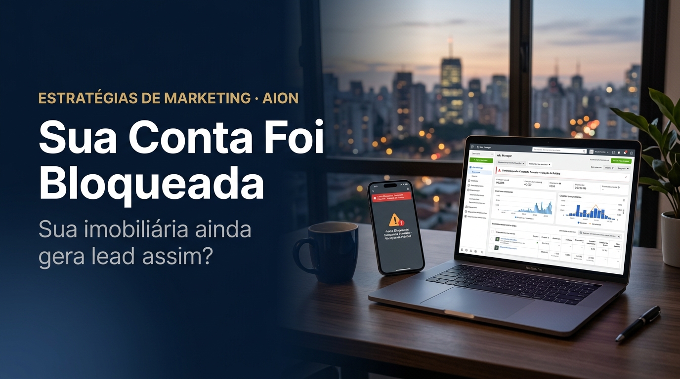 Capa do post: Se a conta de anúncio for bloqueada amanhã, sua imobiliária ainda gera lead?